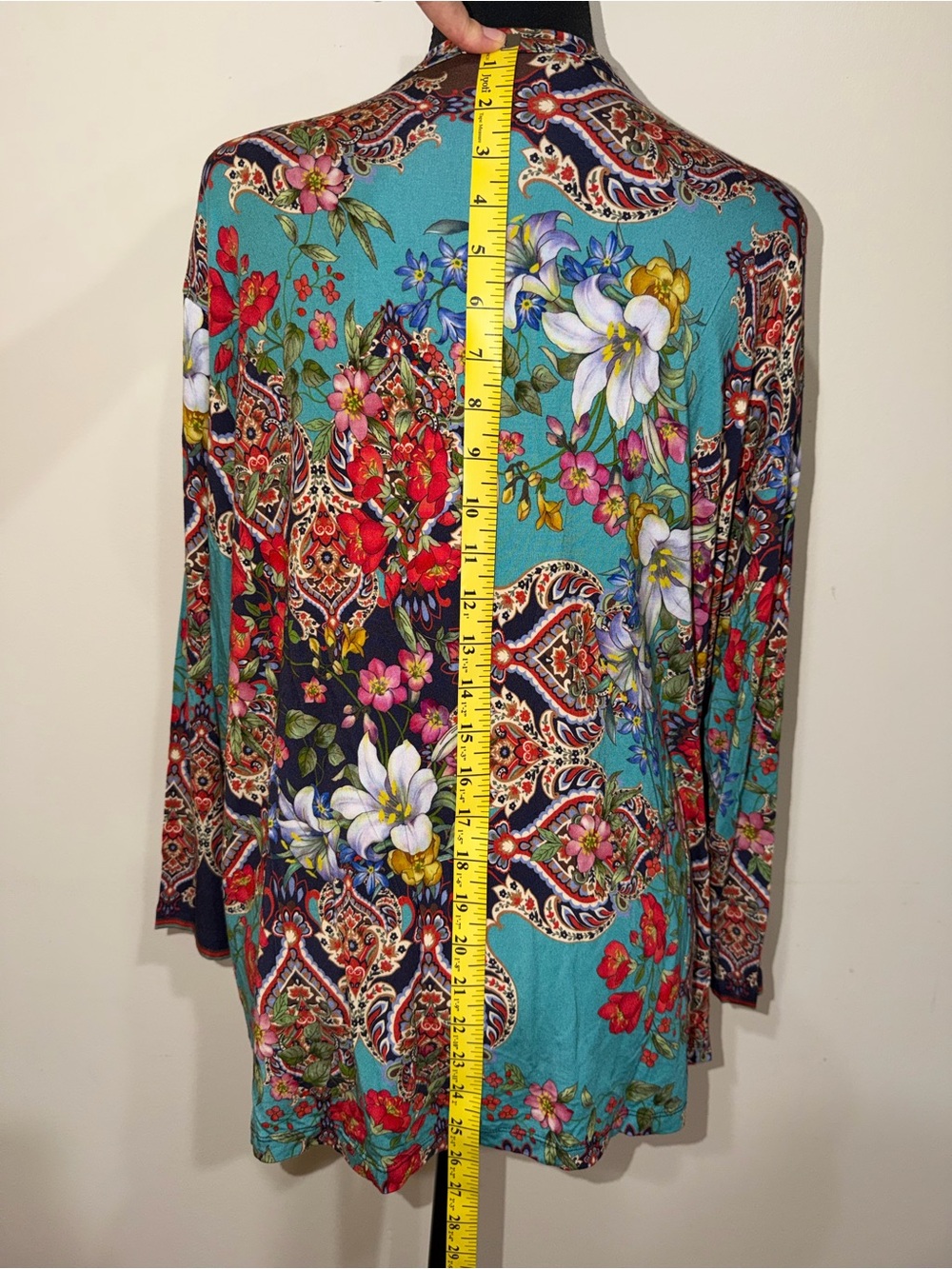 EUC Johnny Was Indi Flower Paisley 3/4 Sleeve Bamboo Henley Tunic - Picture 6 of 12